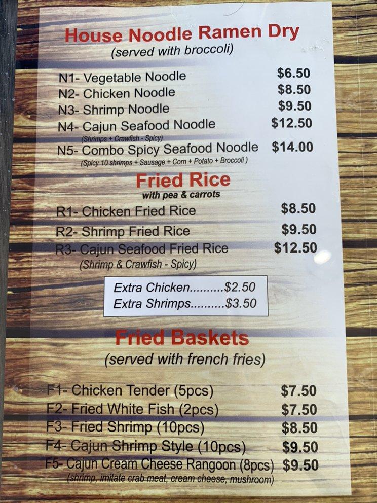 Menu at Cajun Seafood Express restaurant, Tifton