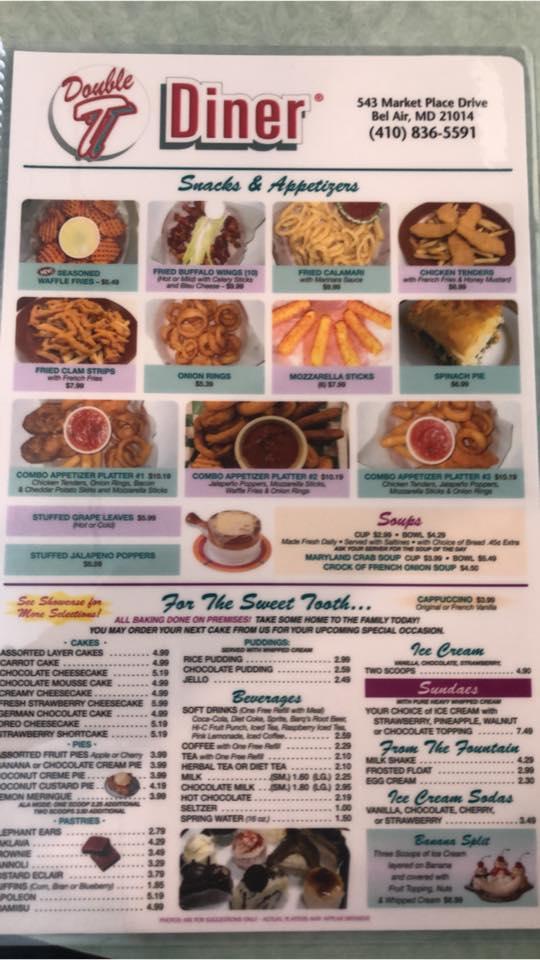 Menu At Double T Diner Restaurant Bel Air