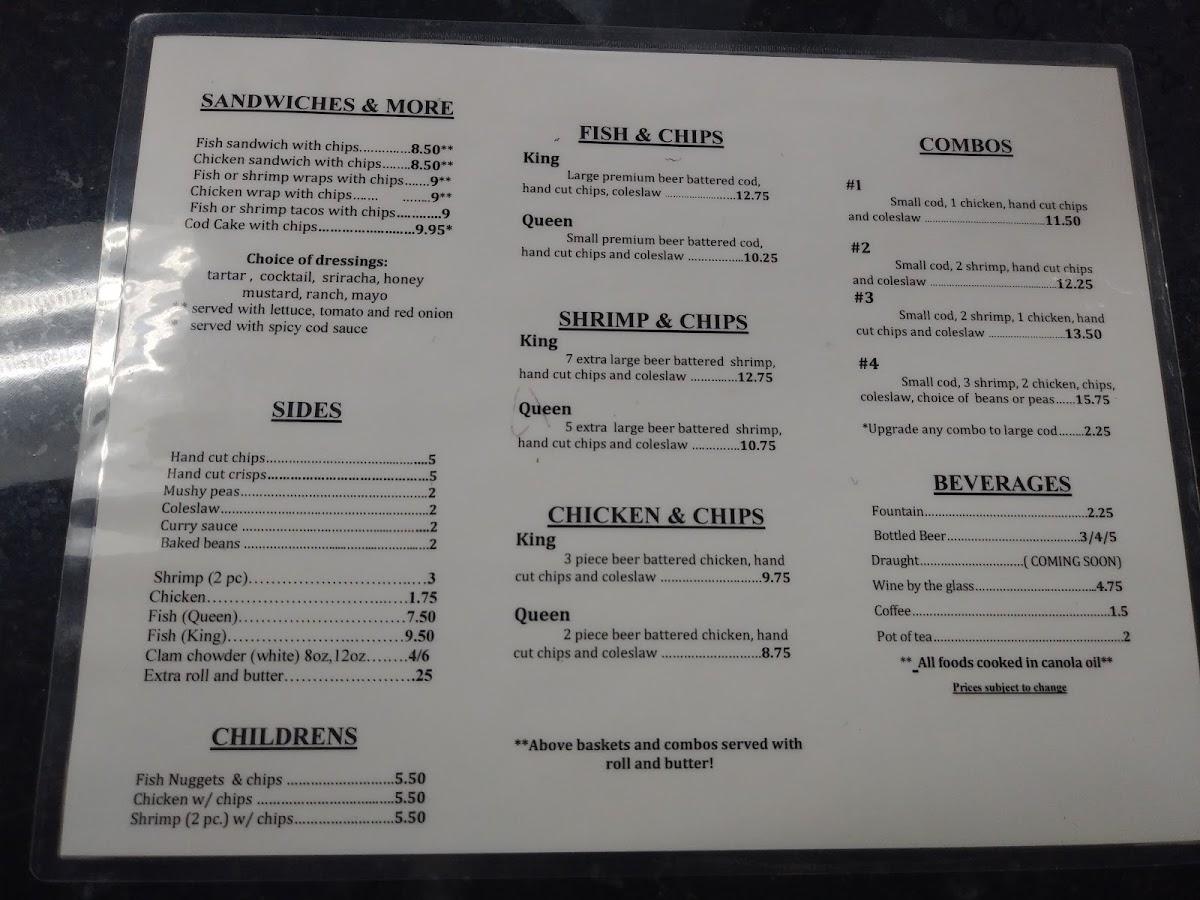 Menu at OK UK Fish-n-Chips restaurant, Fort Myers, S Tamiami Trail #104
