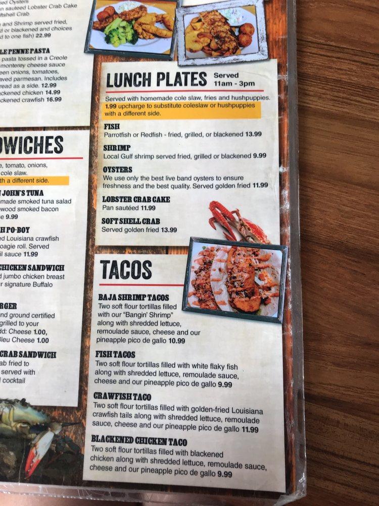 Menu at The Shack pub & bar, Fort Walton Beach