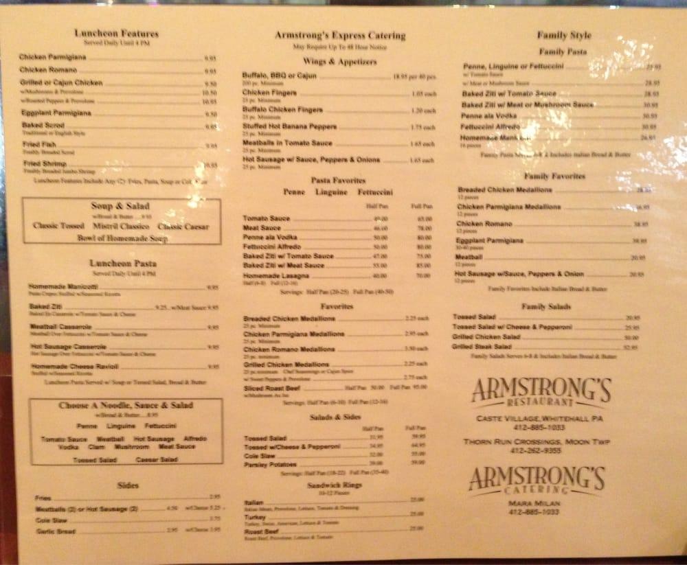 Menu At Armstrong's Express Restaurant, Bridgeville