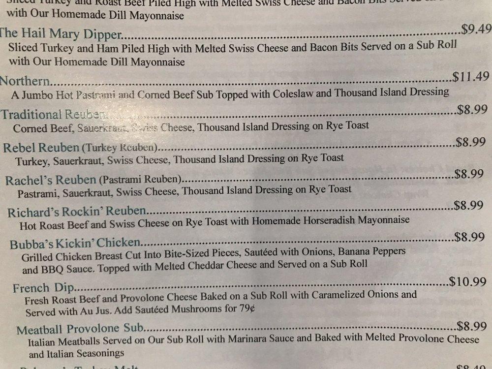 Menu at Dagwood's Deli & Sports Bar, Surfside Beach