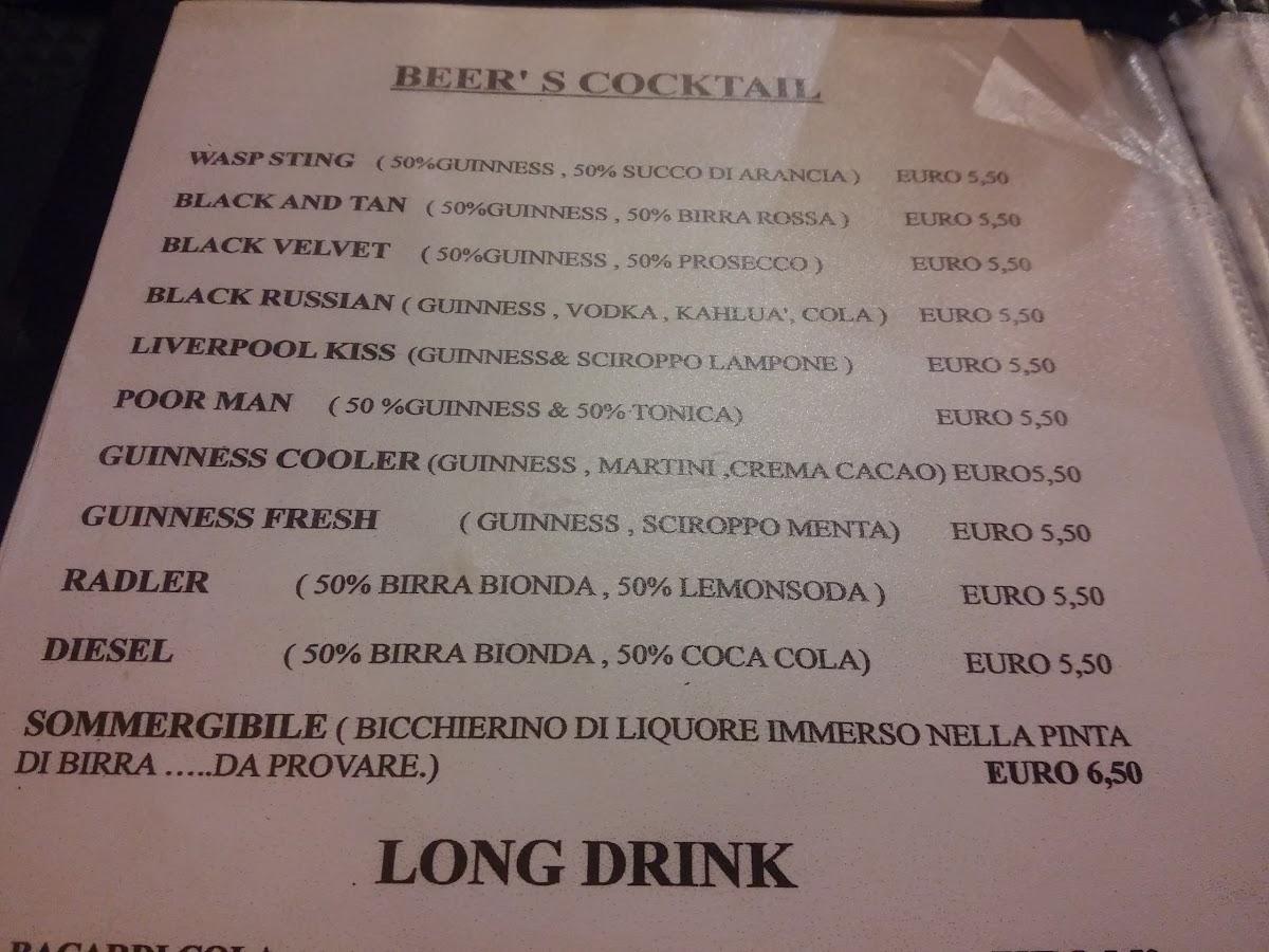 Menu di Pub Dubliner 