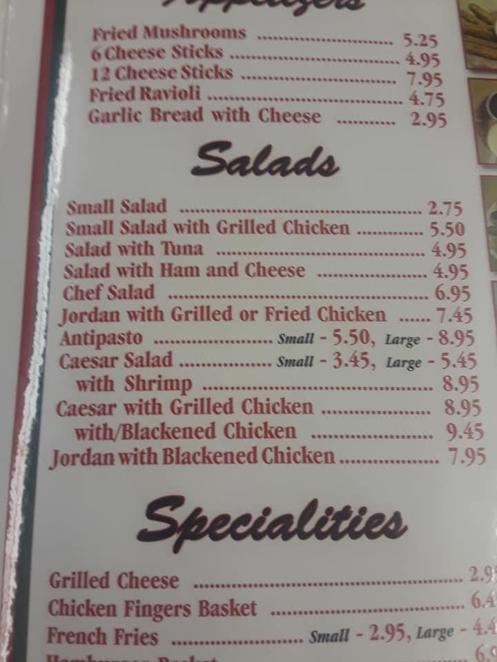 Menu at Heidi's restaurant, Inverness