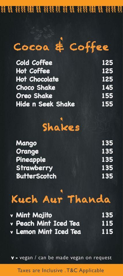 The Chowks - Chai Chowk menu