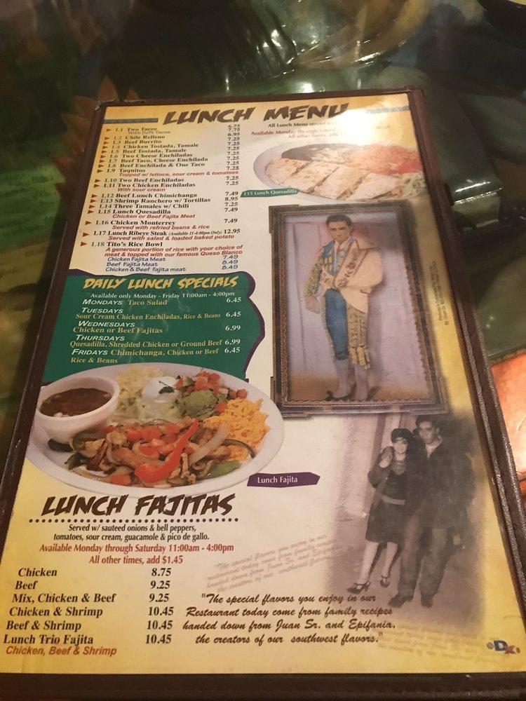 Menu at Amigo Juan restaurant, Texarkana, Morris Ln