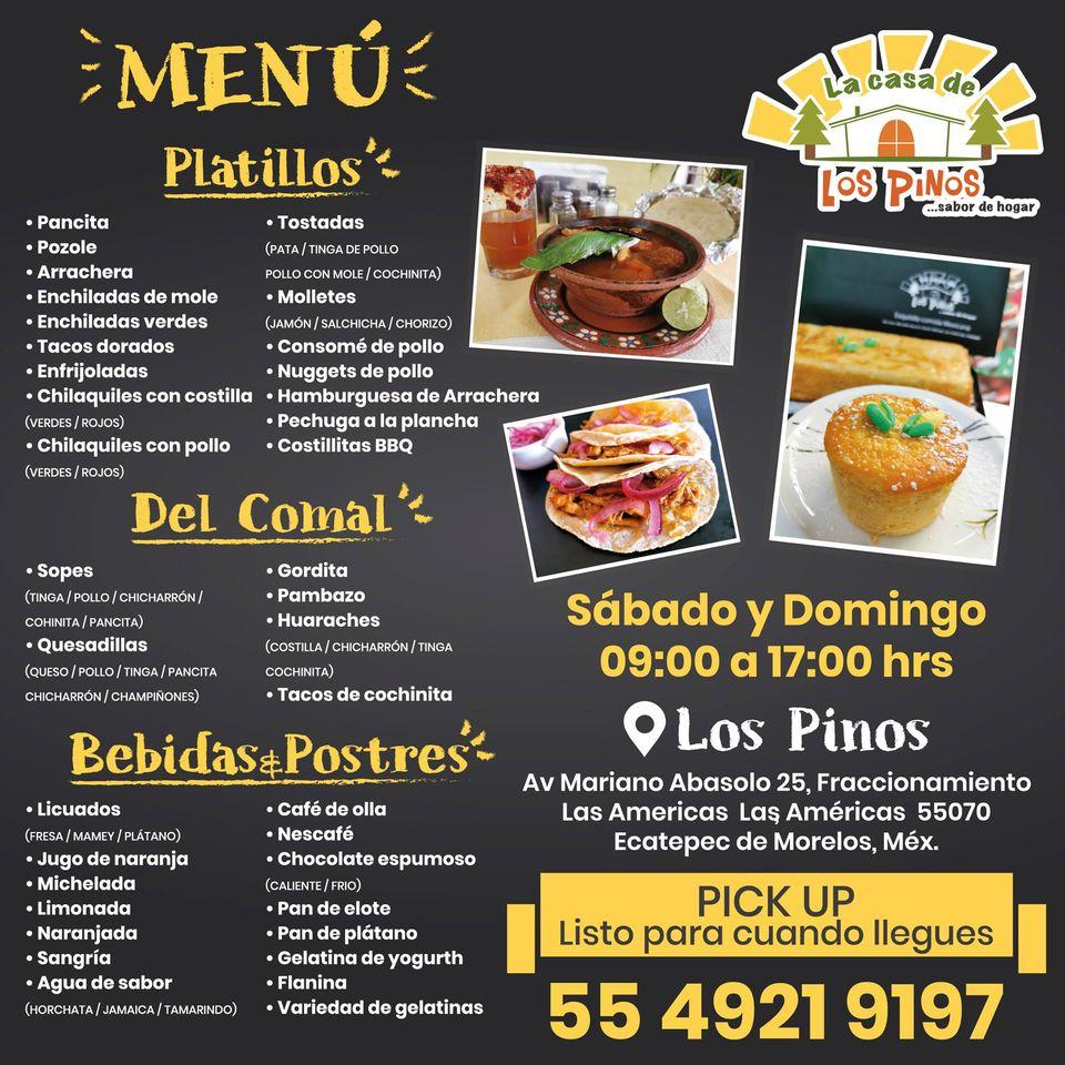 Menu at Los Pinos restaurant, Ecatepec de Morelos, Av Mariano Abasolo 25