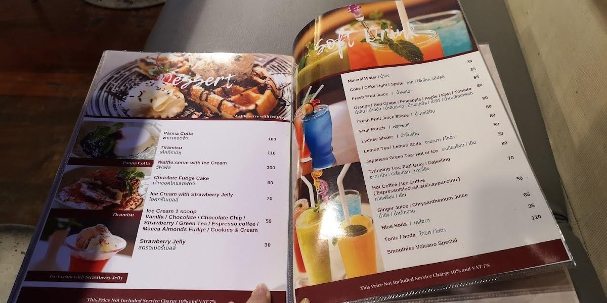 Menu at Volcano Pasta house restaurant, Bangkok, 406 Sukhothai Mansion