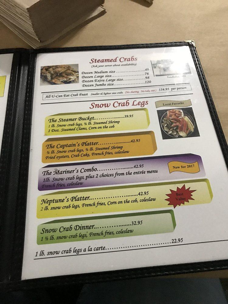 Menu at Captain Pell's Fairfax Crabhouse restaurant, Fairfax