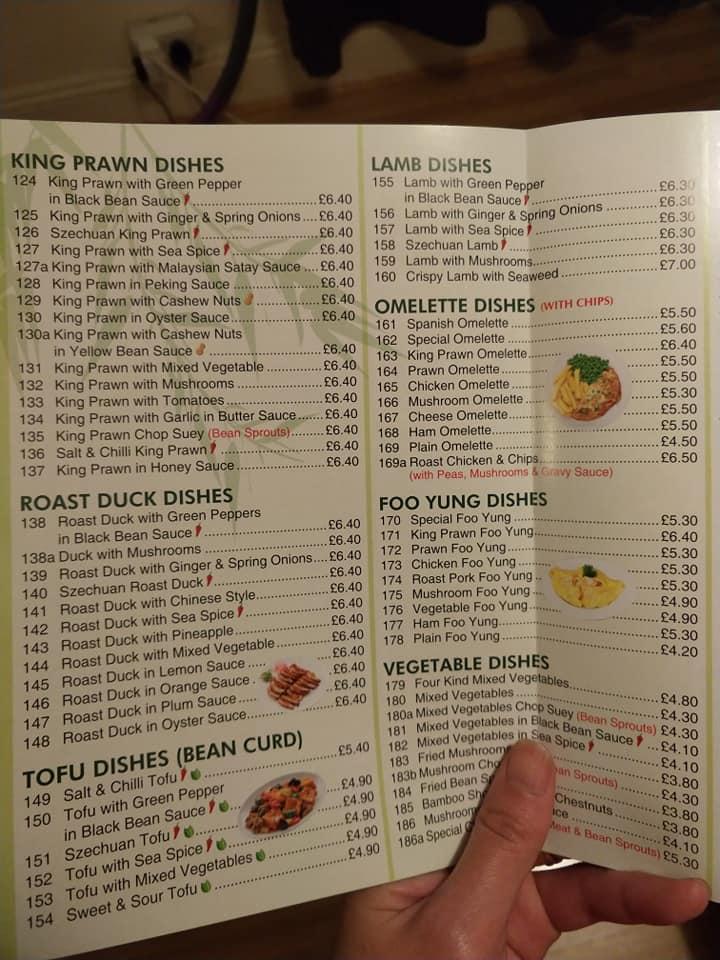 Menu at Golden fish bar, Bristol, 167 High St