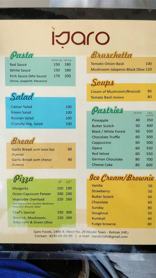 Isaro menu