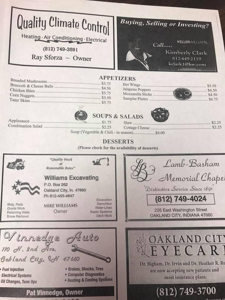Menu at Taylor's 2 Steakhouse, Oakland City