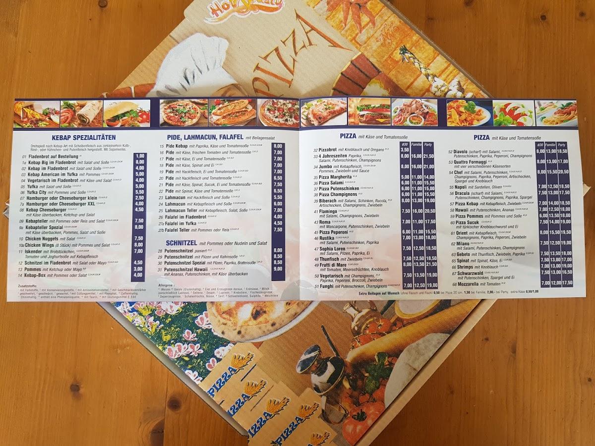 Speisekarte von City Pizza & Kebaphaus, Biberach