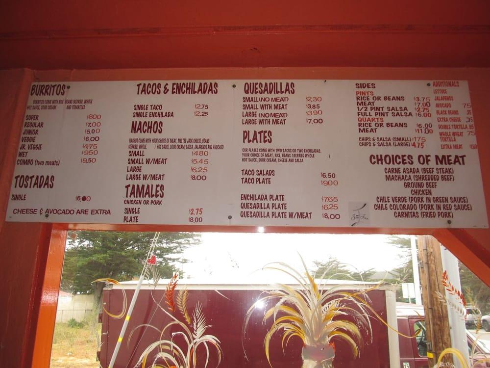 Menu At Taqueria Pacifica Restaurant Pacifica Francisco Blvd