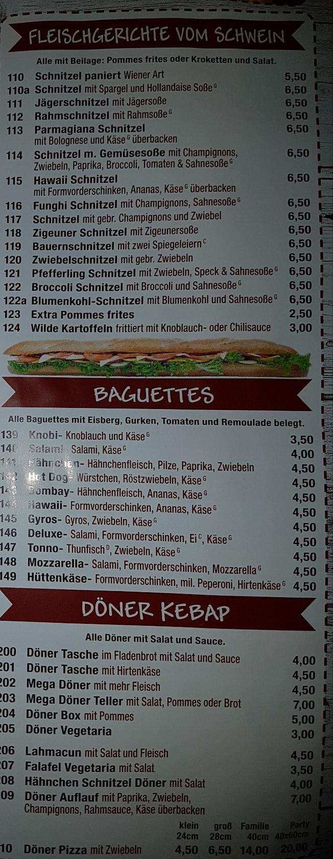 Speisekarte von Pizzeria Roma, Gardelegen