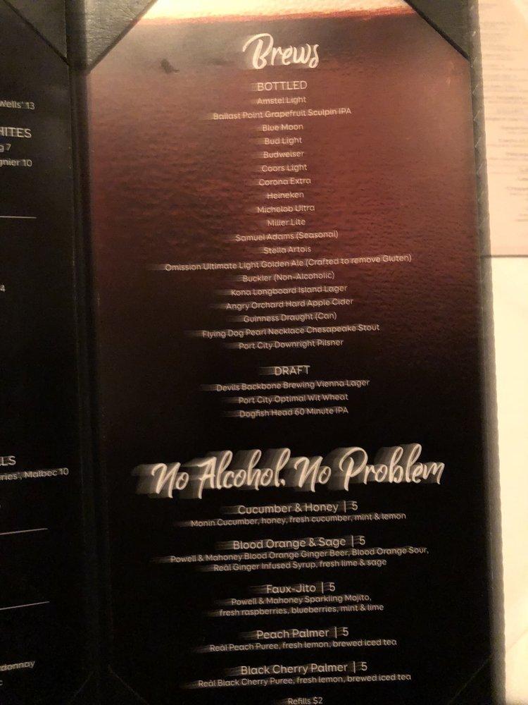 Menu at Chart House steakhouse, Alexandria