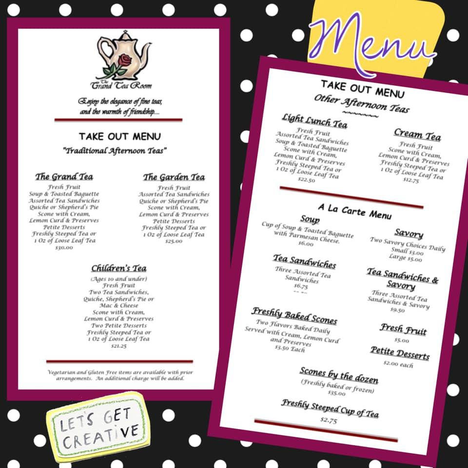 Carta del restaurante The Grand Tea Room, Escondido
