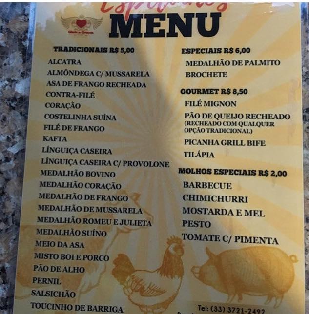 Menu at Cheia de Graças Restaurante, Almenara