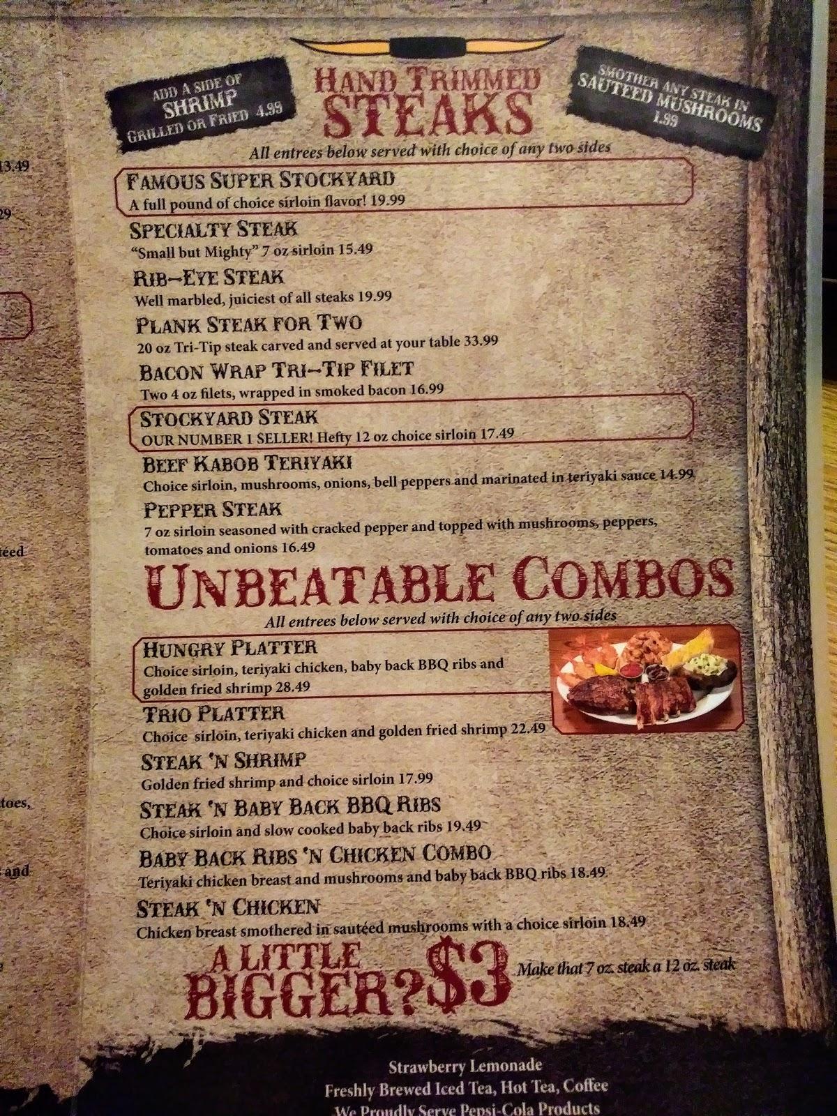 Menu at Steer 'n Stein Restaurant, Hemet