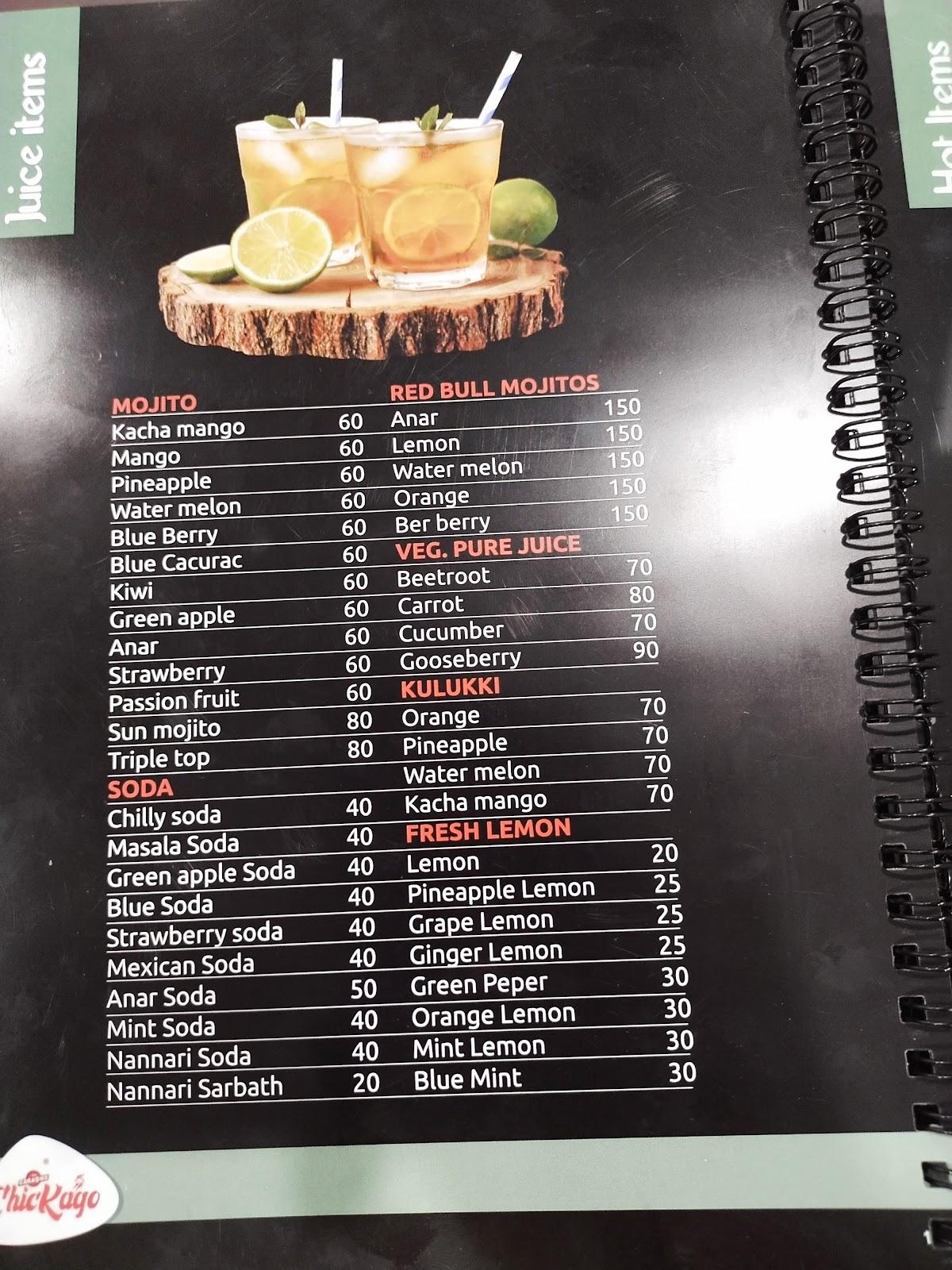Chickago menu
