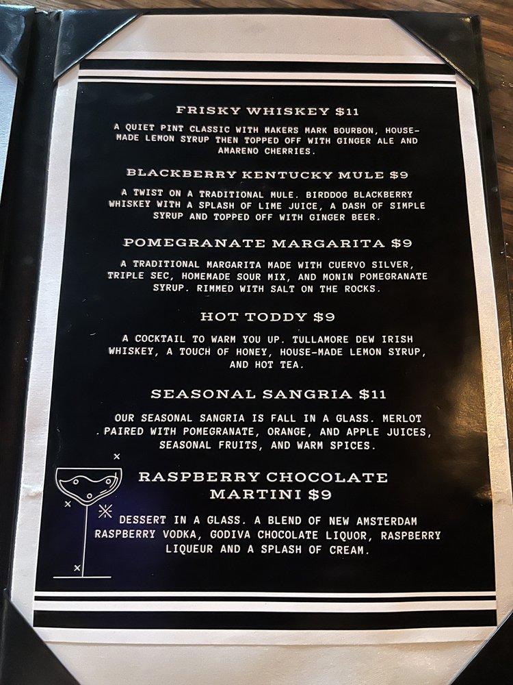 Menu at The Quiet Pint Tavern pub & bar, WinstonSalem
