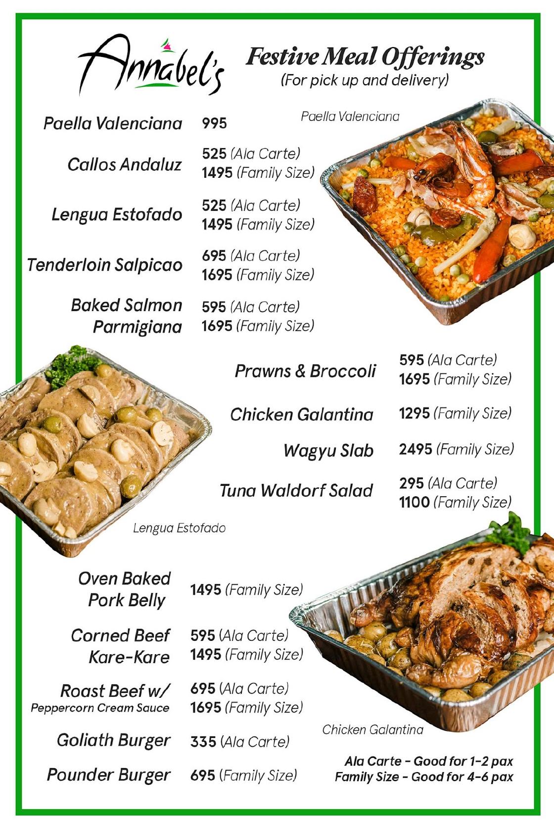 Menu at Annabel's Restaurant, Quezon City, 194 Tomas Morato Ave