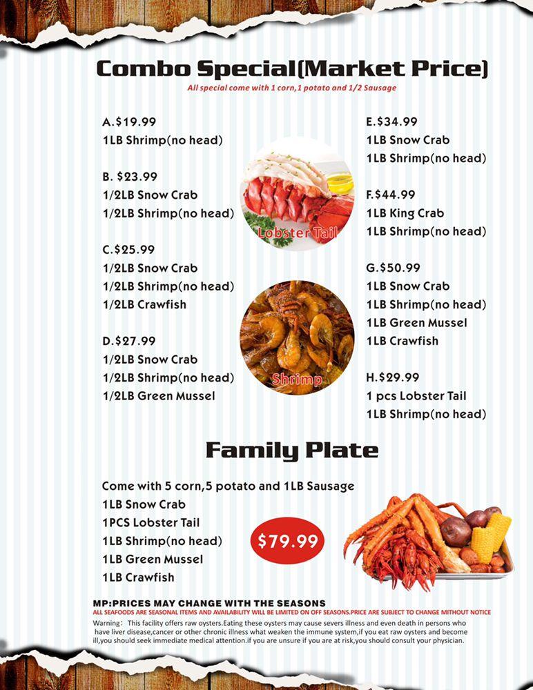 Menu at Craving Crab restaurant, Tulsa