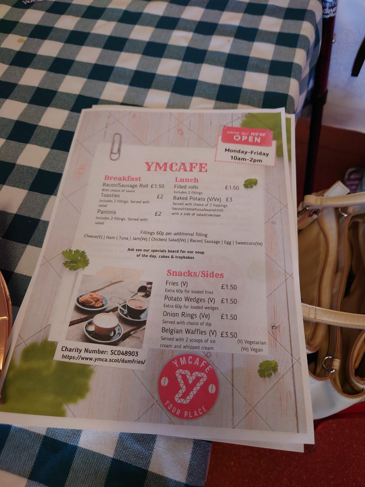 Menu at Dumfries YMCA Café cafe, Dumfries