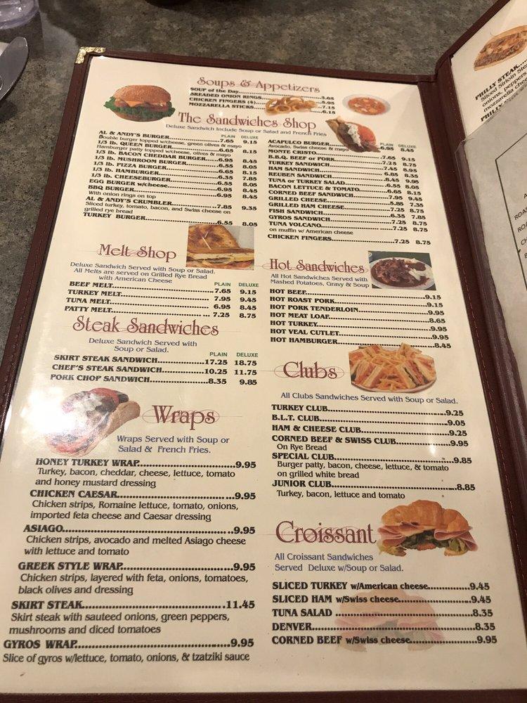 Menu at Al & Andy's Restaurant, Schiller Park