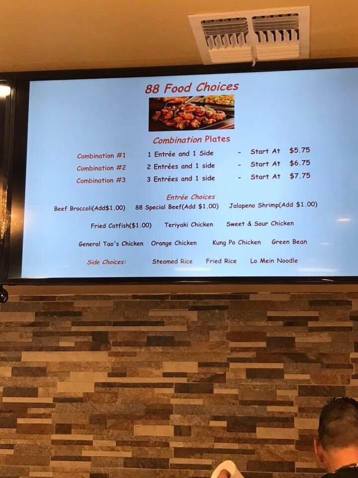 Menu at 88 Eat Street Asian Fusion restaurant, Kingsville