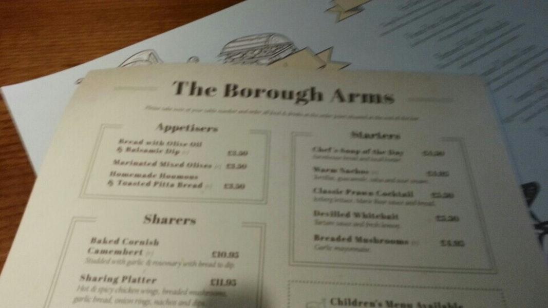 Menu at Borough Arms, Bodmin pub & bar, Bodmin