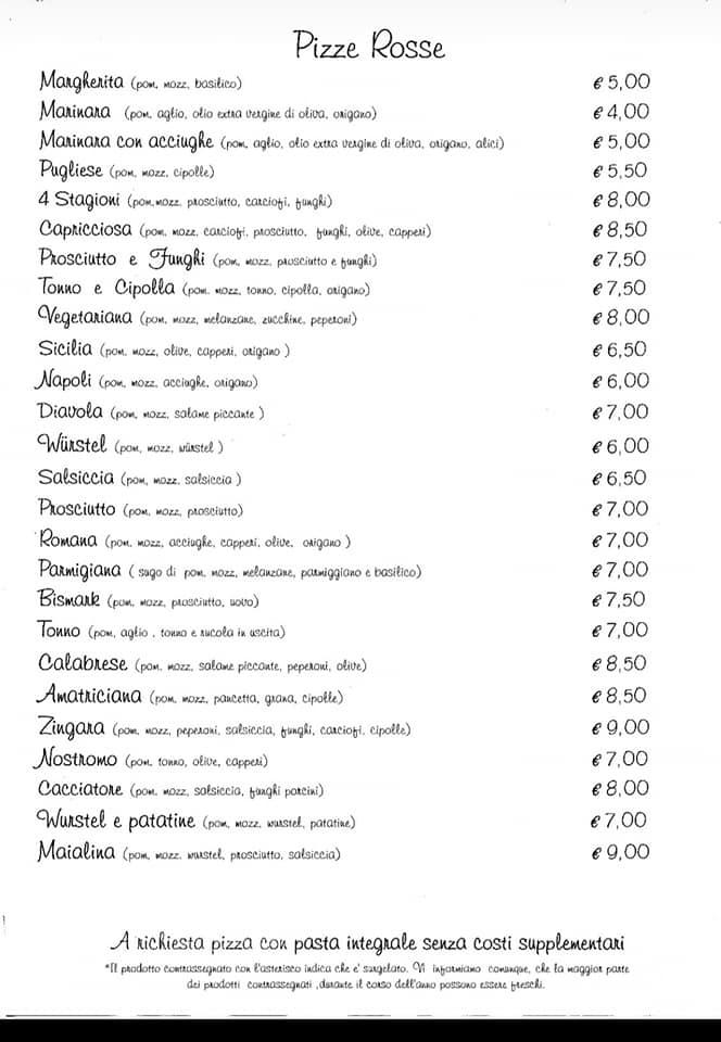 Menu di Ristorante Pizzeria Acqua e Sale 