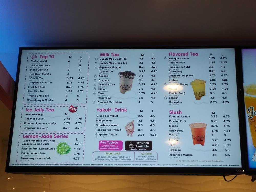 Menu at Vivi Bubble Tea cafe, New Haven