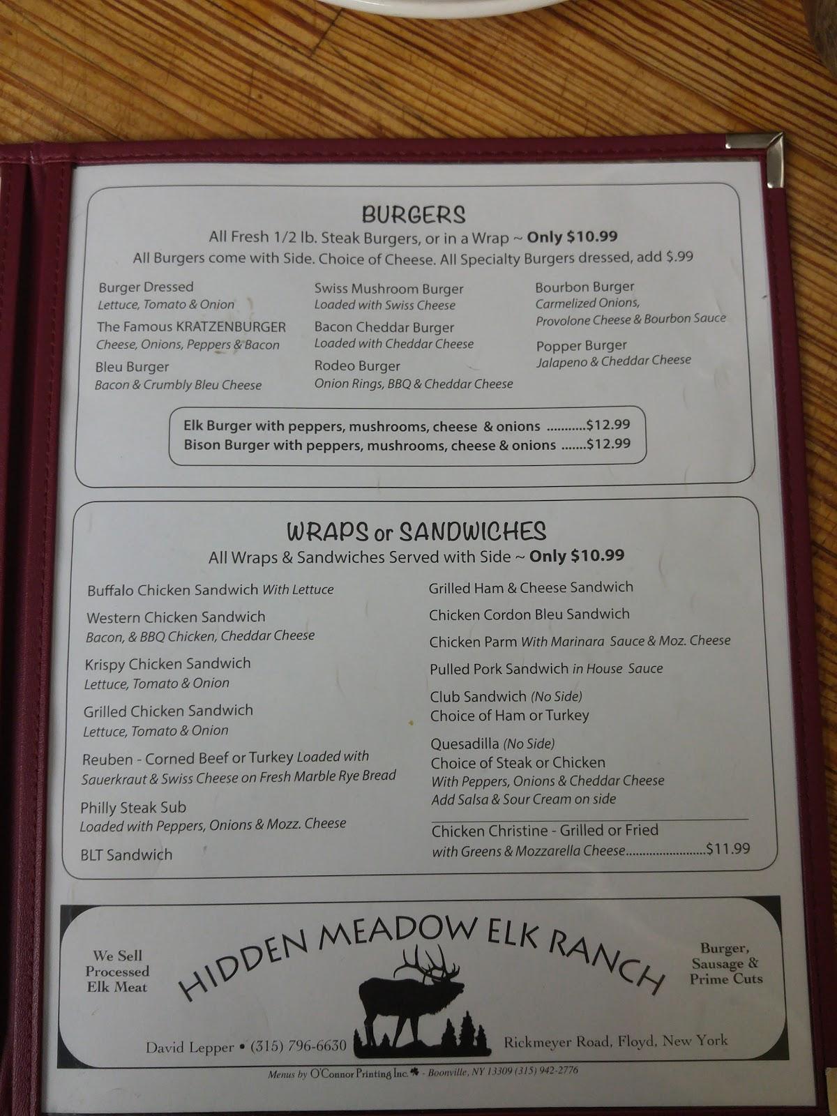 Menu at Kratzy's Bar & Grill, Alder Creek, NY28