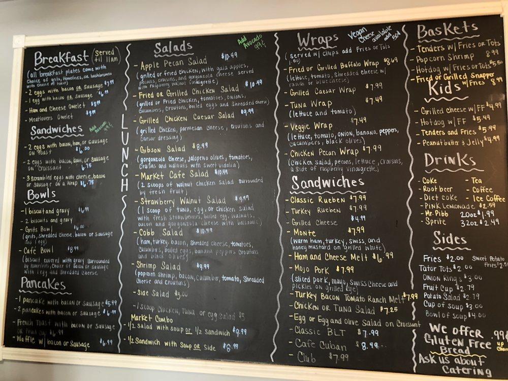 Menu at Market Cafe, Lake Wales