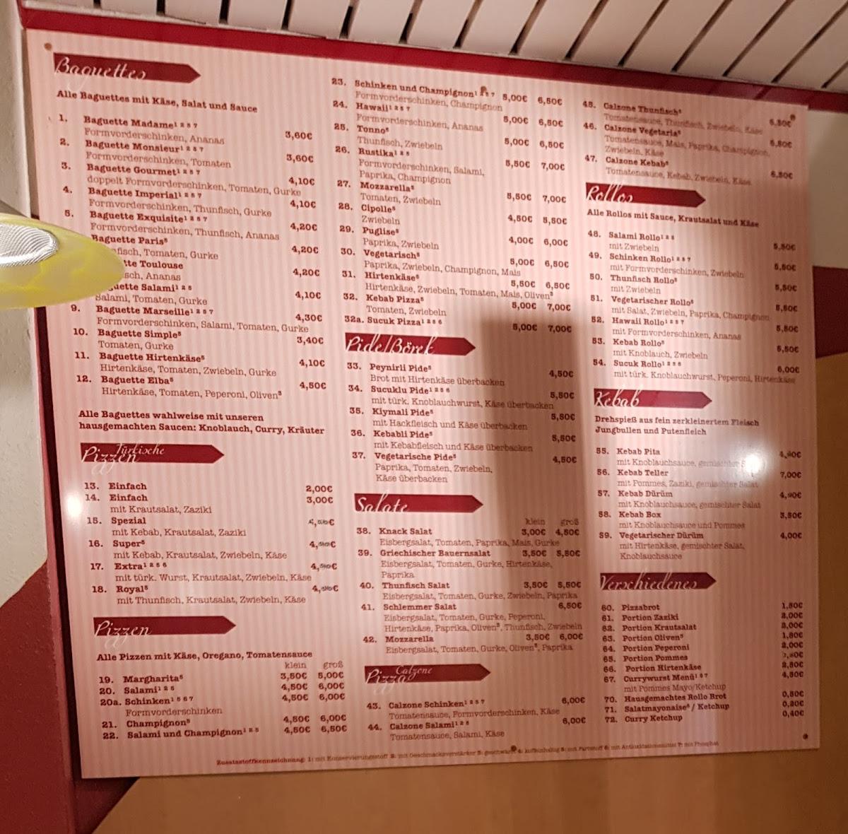Speisekarte von Oba’s Döner & Pizzahaus, Rastede