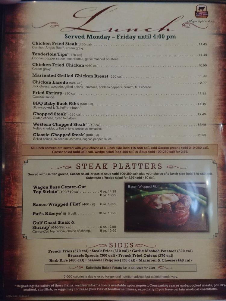 Menu at Saltgrass Steak House steakhouse, Metairie