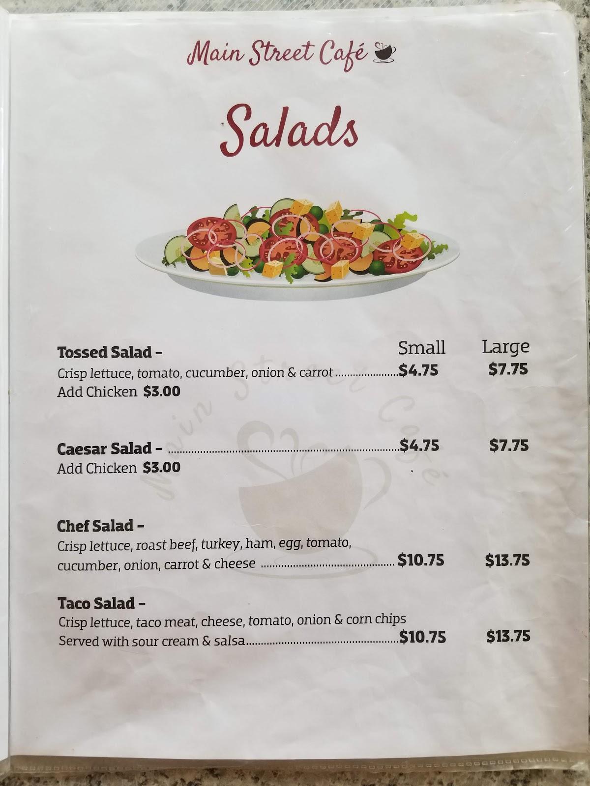 Menu at Main Street Café & Lounge, Foremost