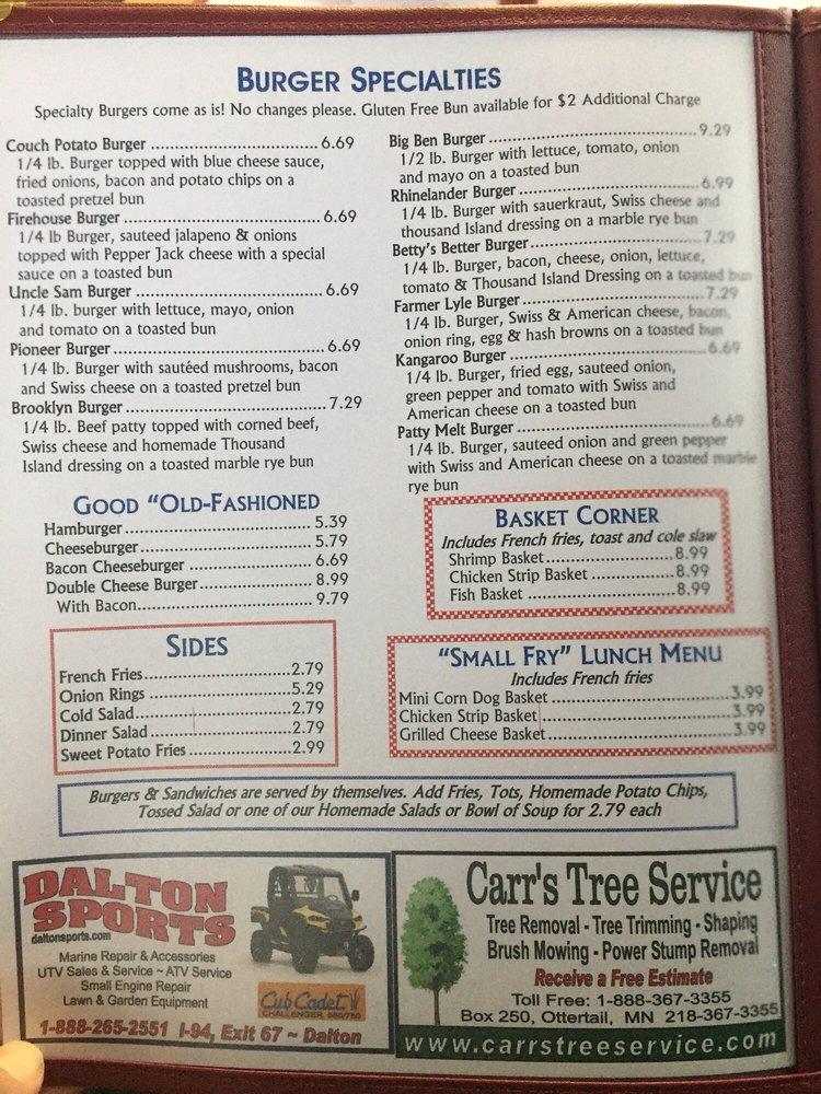 Menu at Marge's Diner Ottertail desserts, Ottertail