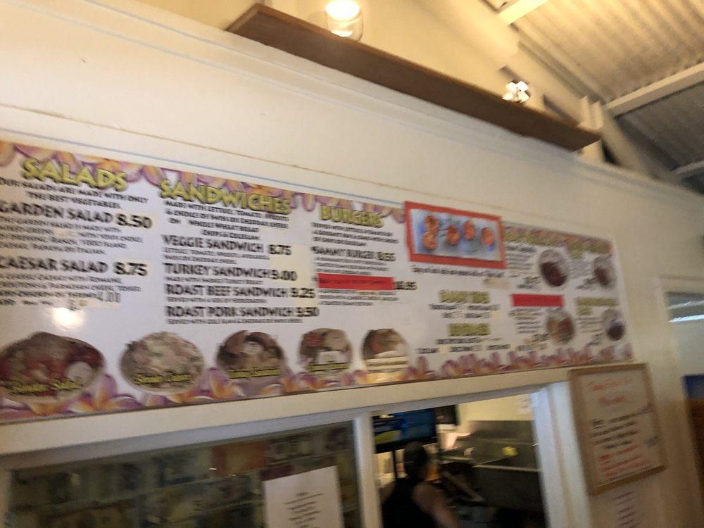 Menu at Minnie's Ohana Lim Style restaurant, Kapaau