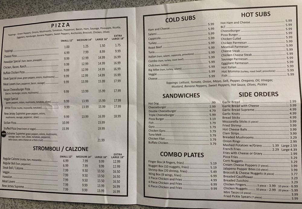 Menu at Pizza City & Subs pizzeria, Landisburg