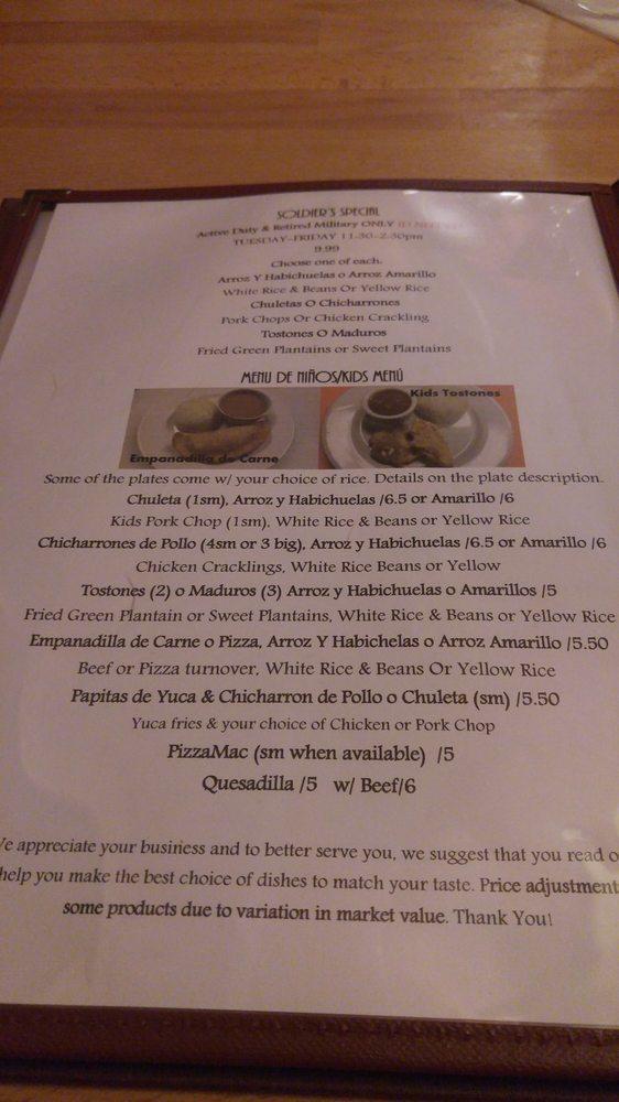 Menu at OSJ International Restaurant, Lakewood
