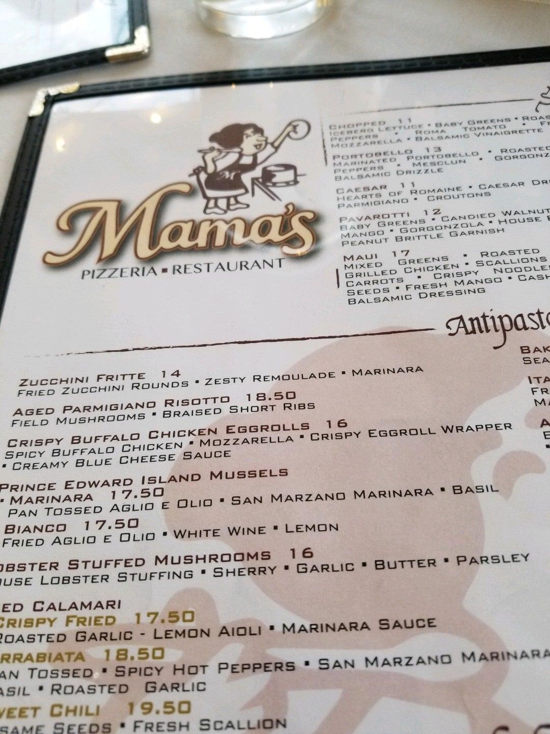 Menu at Mama's Copiague pizzeria, Copiague, 922 Montauk Hwy