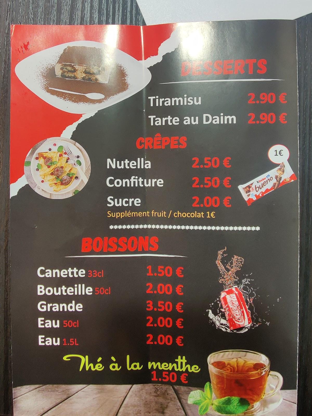 Menu au DARK restaurant, Saintes