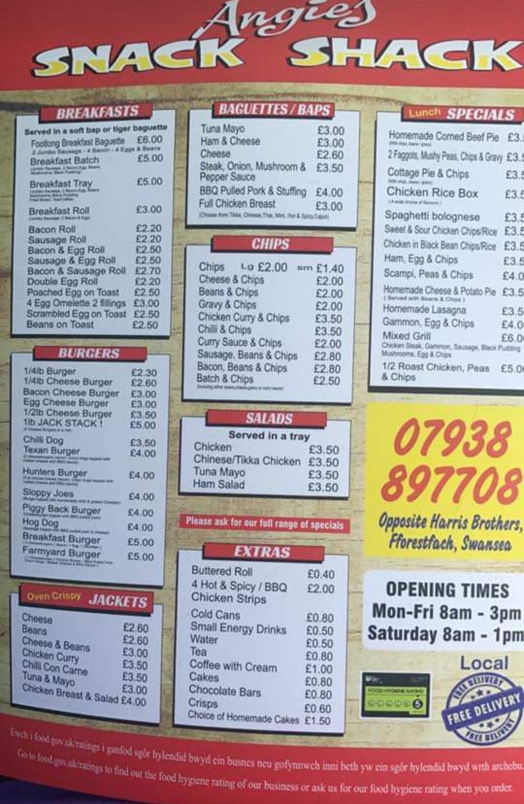 Menu At Angie s Snack Shack Fast Food Cockett menu-at-snack-shack-restaurant-spartanburg