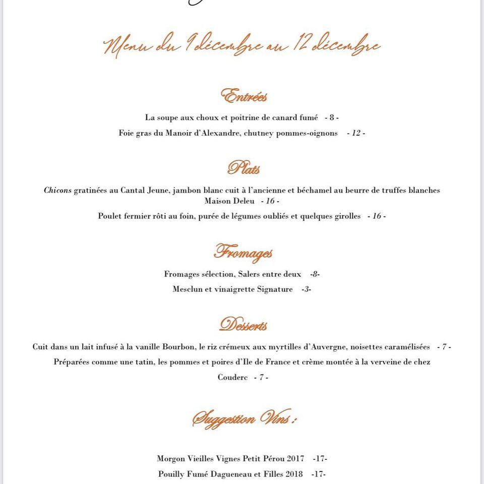 Menu at Le plomb du cantal Jolivet restaurant, Paris, 5 Rue du Maine