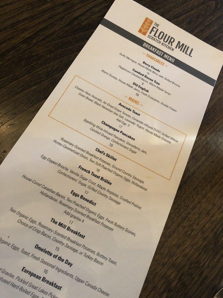 Menu at The Flour Mill Scratch Kitchen Restaurant, Niagara Falls