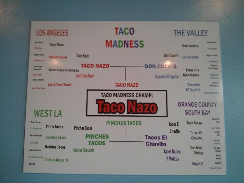 Menu at Taco Nazo restaurant, Walnut