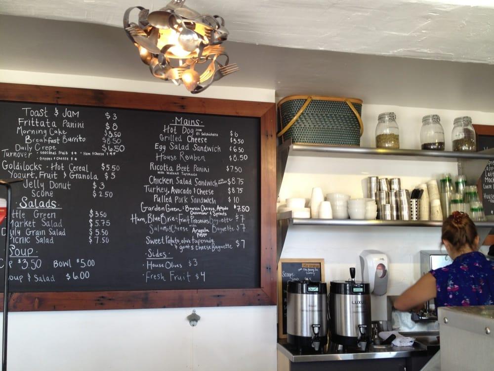 Menu at The Picnic Basket cafe, Santa Cruz
