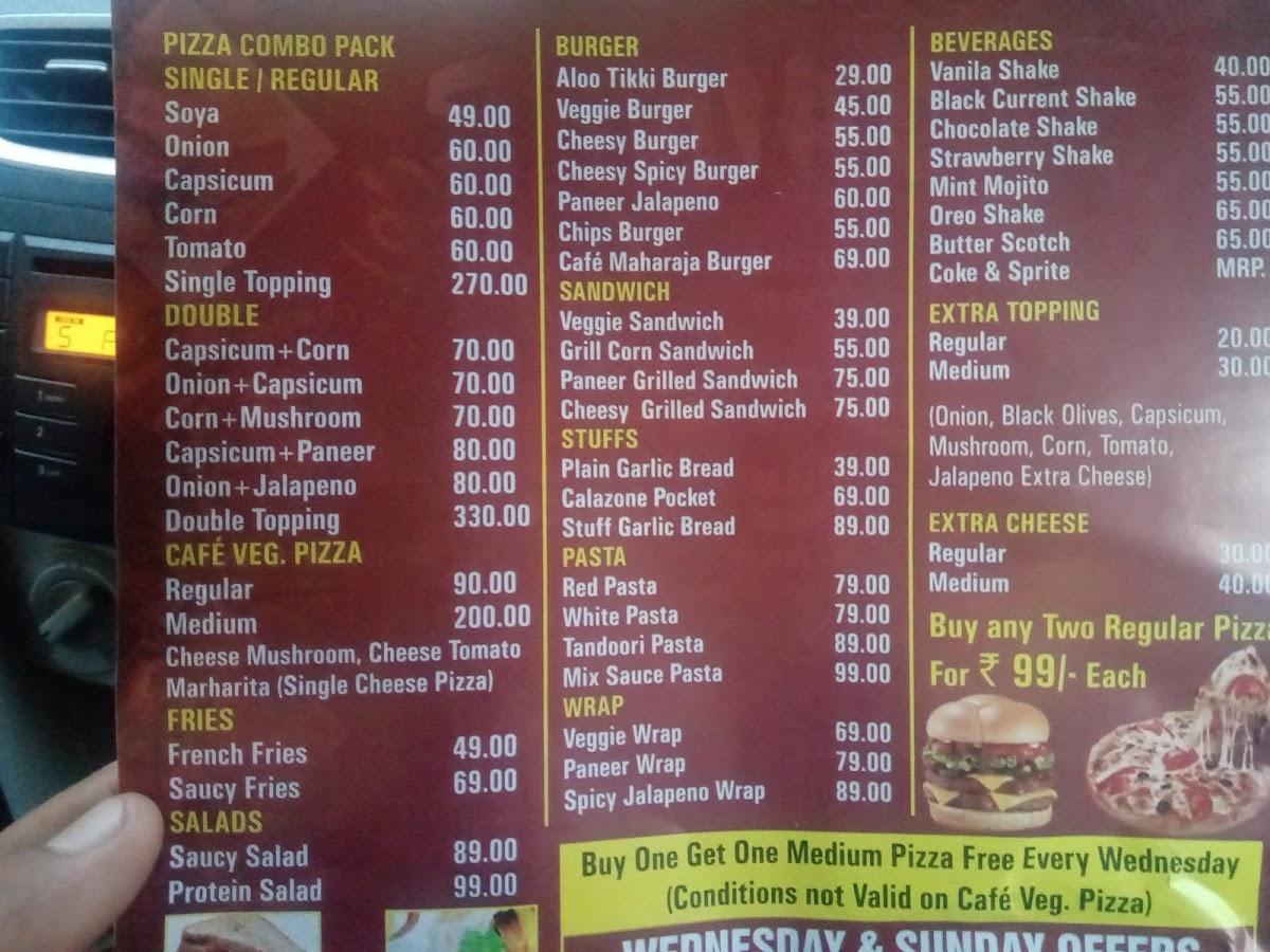 Menu at Container Cafe, Mohra